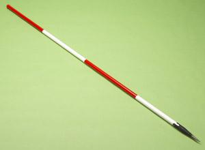 Jalon hout 2 mrt rood/wit-0