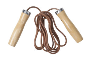 Springtouw Leer met Houten Handvatten-0