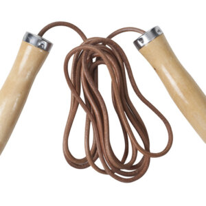 Springtouw Leer met Houten Handvatten-0