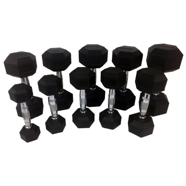 Dumbbells Rubber Hexagonaal-0