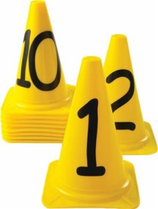 Afbakenkegelset Genummerd 1 t/m 10 - Geel-0