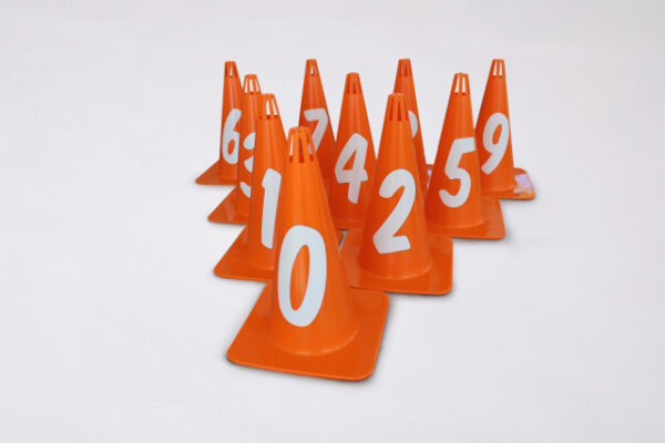 Afbakenkegel Set MK26 Genummerd 0 t/m 9 - Oranje-0
