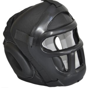 Hoofdbeschermer met Plastic grill/vizier zwart M-0