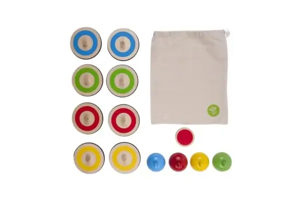 Indoor curling spel gemaakt van hout